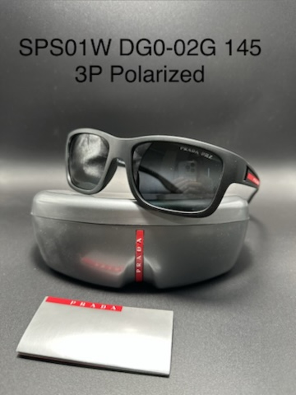 Prada Sport SPS01W DG0-02G Wrap Black Polarized Sunglasses